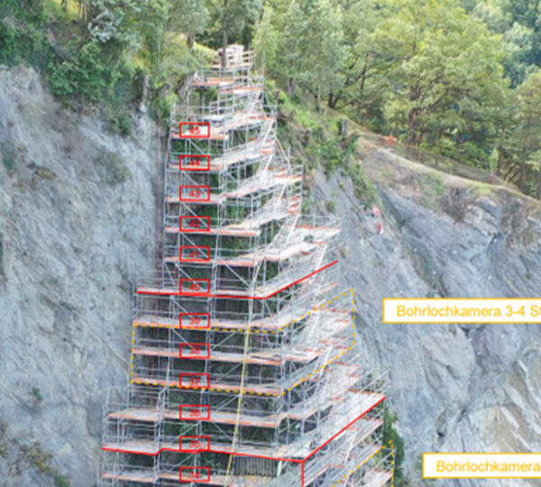 Rock cliff monitoring Dornisporn, Switzerland